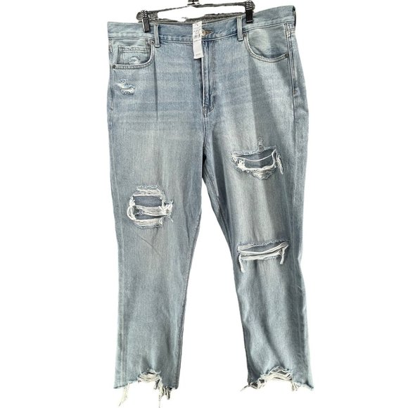 American Eagle Outfitters Denim - American Eagle Outfitters Ripped Distressed Mom Jeans Light Blue Womens Size 16R